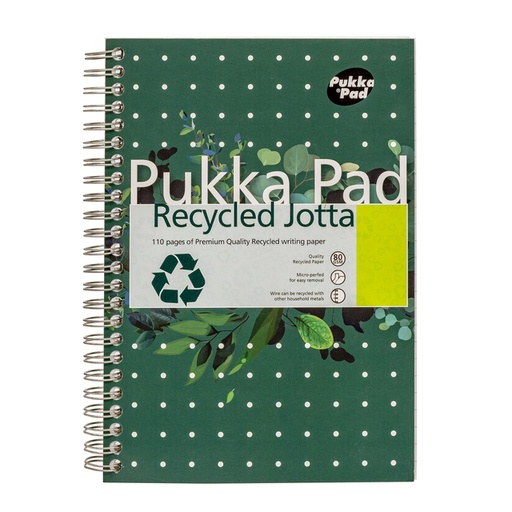 [1434364] Bloc-notes Pukka Pad Jotta A5 ligné 110 pages 80g vert