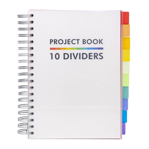 [1434369] Projectboek Pukka Pad White B5 lijn 10-tabs 400 pagina's 80gr