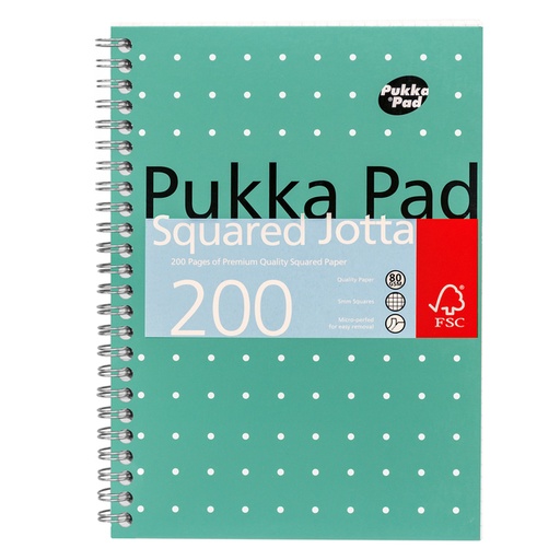 [1434371] Bloc-notes Pukka Pad Jotta A5 carreau 5x5mm 200 pages 80g vert