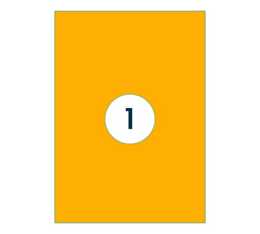 [1434389] Etiket Rillprint 210x297mm fluor oranje 100 stuks