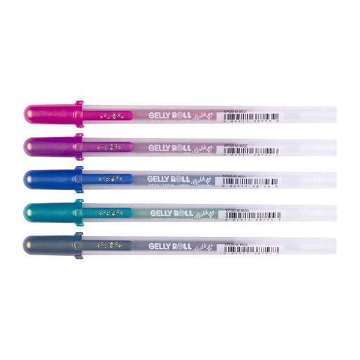 [1433601] Stylo gel Sakura Gelly Roll Gold Shadow set 5 couleurs