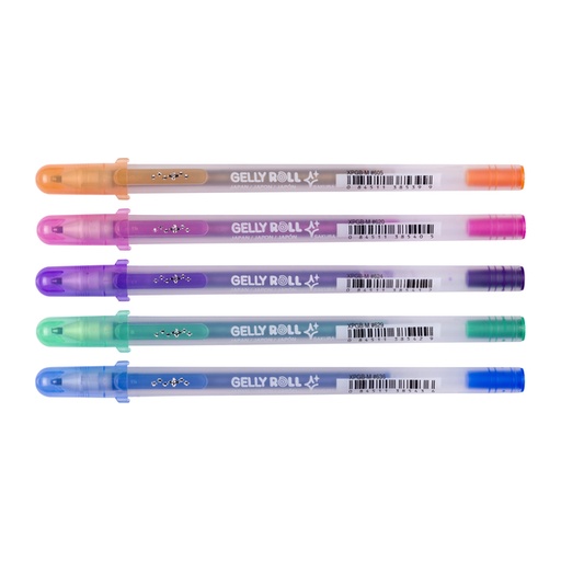 [1433602] Stylo gel Sakura Gelly Roll Silver Shadow set 5 couleurs