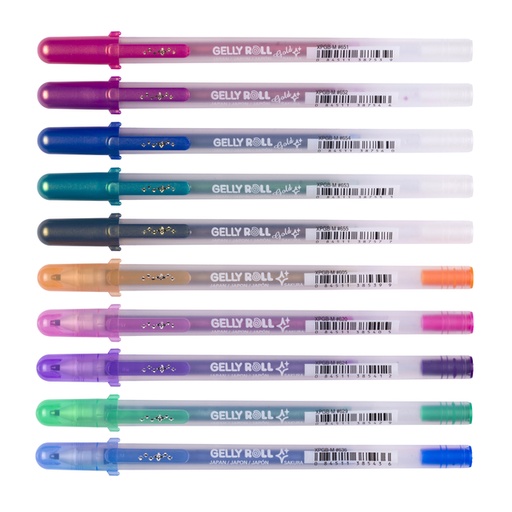 [1433603] Stylo gel Sakura Gelly Roll Gold & Silver Shadow set 10 couleurs