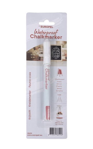 [1434498] Feutre craie Europel indélébile 1-3mm blanc blister 1 pièce