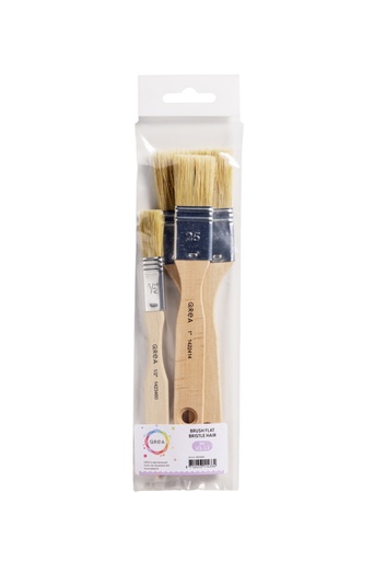 [1423465] Brosse plate Qrea soie de porc set 3 largeurs