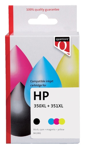 [841081] Cartouche d'encre Quantore alternative pour HP CB336EE CB338EE 350XL 351XL noir+couleur