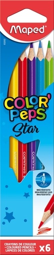 [1434211] Kleurpotlood Maped Color'Peps Star set à 6 kleuren