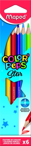 [1434211] Kleurpotlood Maped Color'Peps Star set á 6 kleuren