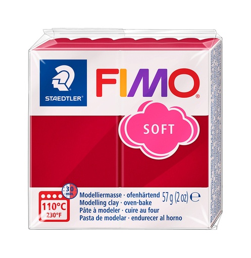 [1434413] Boetseerklei Fimo soft 57 gram kersrood