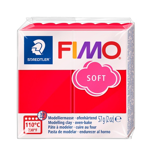 [1434421] Boetseerklei Fimo soft 57 gram Indisch rood