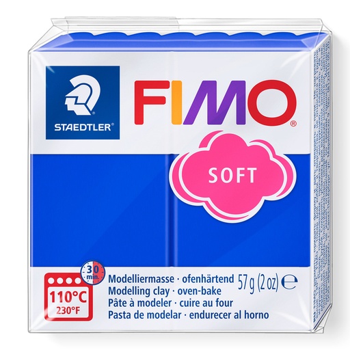 [1434422] Boetseerklei Fimo soft 57 gram brilliantblauw