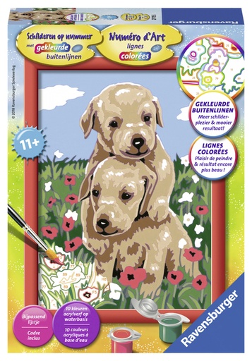 [1399457] Peinture par numéro Ravensburger Chiots câlins