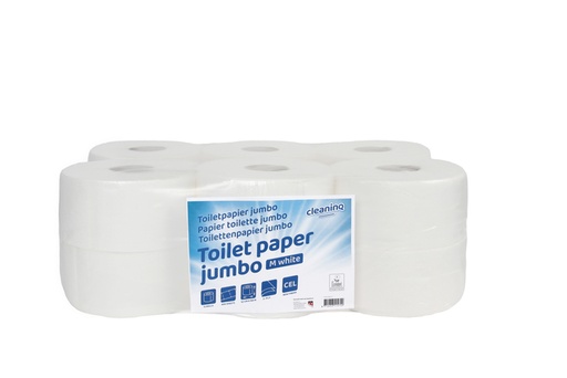 [1433611] Toiletpapier Cleaninq T2 jumbo klein 2-laags 12x150m wit