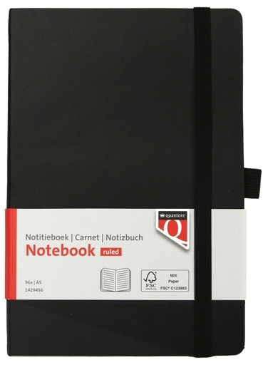 [1429456] Carnet de notes Quantore A5 flex ligné 192 pages 80g noir