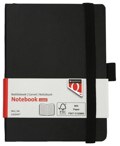 [1429457] Carnet de notes Quantore A6 flex ligné 192 pages 80g noir