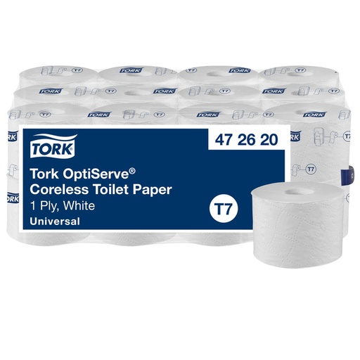 [1435066] Toiletpapier Tork T7 Universal OptiServe Coreless 1-laags 144m wit 472620