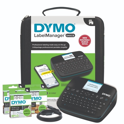 [1435109] Imprimante étiquette Dymo LabelManager Executive 640CB portable qwerty 24mm noir coffret