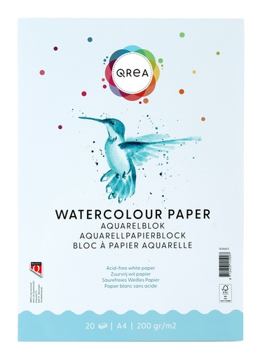 [1434663] Aquarelblok Qrea A4 20vel 200gr gelijmd