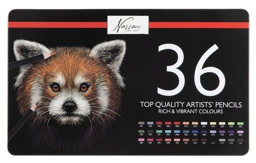 [1431075] Crayon de couleur Nassau Fine Art assorti boîte 36 pièces