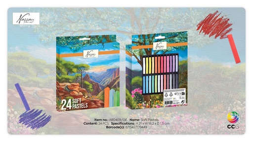 [1431079] Pastelkrijt Nassau fine art zacht blister 24 stuks assorti