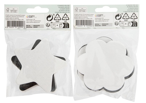 [1431084] Canvas Nassau Fine Art étoile et fleur 13cm magnétique 4 pièces