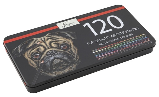 [1431088] Crayon de couleur Nassau Fine Art assorti boîte métal 120 pièces