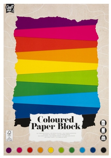 [1431089] Carton Hobby CarftID 24x34cm 120-220g 20 feuilles 10 couleurs