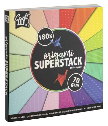 [1432929] Origami CraftID 15x15cm 70g 180 feuilles couleurs assorti