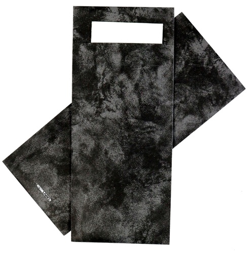[1433023] Pochette à couvert IEZZY 190x85mm noir marbré avec serviette blanche 500 pièces