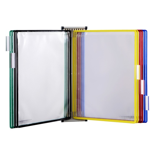 [1434562] Système de présentation mural Tarifold A4 métal  10 poches assorti