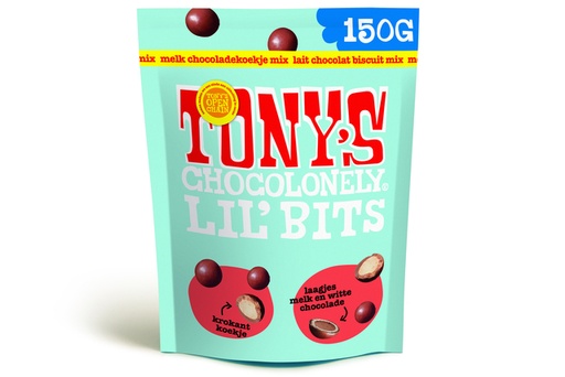 [1434639] Chocolade Tony's Chocolonely Lil' Bits melk koekje mix 150 gram