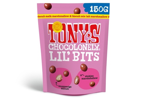 [1434640] Chocolat Tony's Chocolonely Lil' Bits lait guimauve et biscuit 150g