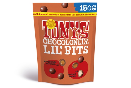 [1434641] Chocolat Tony's Chocolonely Lil' Bits lait caramel au sel de mer et biscuit 150g