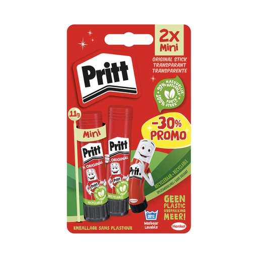 [1435359] Bâton de colle Pritt Original 11g blister 2 pièces Promo
