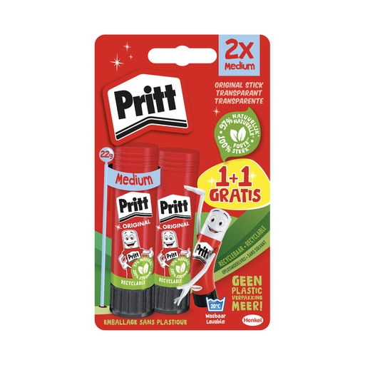 [1435361] Bâton de colle Pritt Original 22g blister 1+1 gratuit Promo