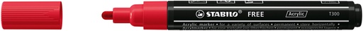 [1435394] Marqueur peinture STABILO Free Acrylic T300 rouge foncé