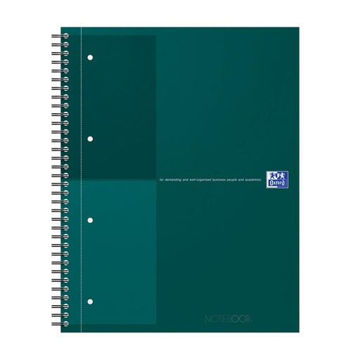 [1435631] Spiraalblok Oxford International Notebook A4+ lijn 160 pagina's groen