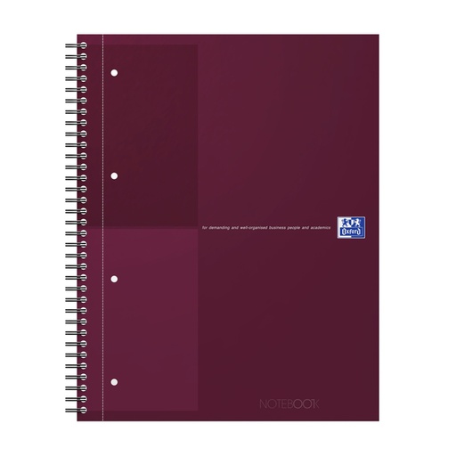 [1435633] Spiraalblok Oxford International Notebook A4+ lijn 160 pagina's rood