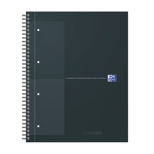 [1435634] Spiraalblok Oxford International Notebook A4+ ruit 5X5mm 160 pagina's zwart
