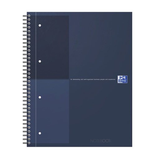 [1435635] Spiraalblok Oxford International Notebook A4+ lijn 160 pagina's blauw