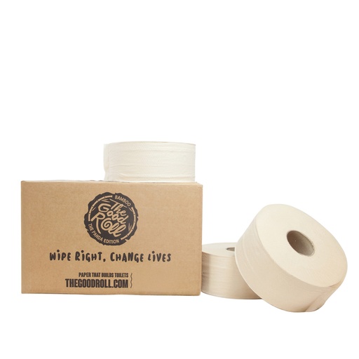 [1435674] Papier toilette The Good Roll Jumbo petit bambou 2 épaisseurs 18x 180m naturel