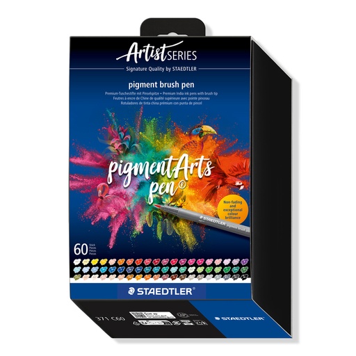 [1435684] Brushpen Staedtler PigmentArts set à 60 kleuren