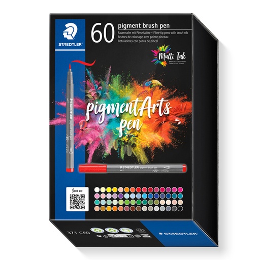 [1435684] Feutre pinceau Staedtler PigmentArts set 60 couleurs