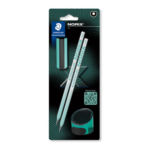 [1435686] Potlood Staedtler Norix HB zwart-groen blister à 2 stuks