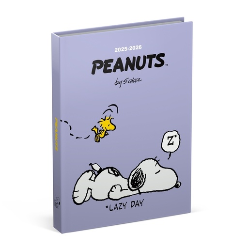 [1435731] Agenda scolaire 2025-2026 Lannoo Snoopy 1 jour/1 page avec inserts lilas