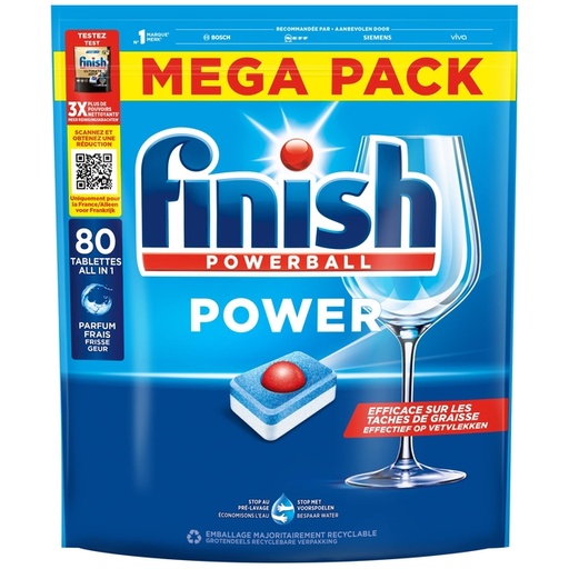 [1435739] Vaatwastabbletten Finish All-in-one Power Regular 80 stuks