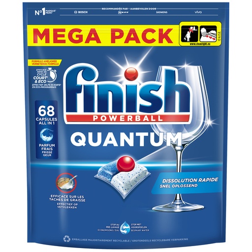 [1435740] Tablette lave-vaisselle Finish Quantum Regular 68 stuks