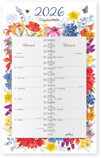 [1435748] Calendrier 2026 Marjolein Bastin Fleurs sur support 7 jours/1 page