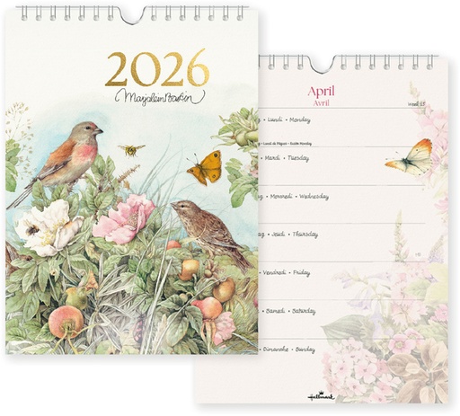 [1435756] Calendrier 2026 Marjolein Bastin oiseaux 7 jours/1 page