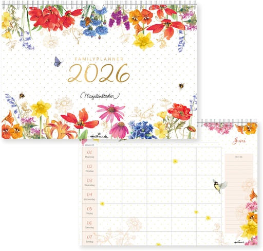 [1435758] Planificateur familial 2026 Marjolein Bastin Fleurs 1 mois/1 page